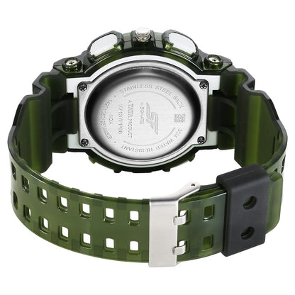 Sonata SF Spectra Quartz Digital Green Dial Translucent Green Polyether Strap Watch For Men image 5