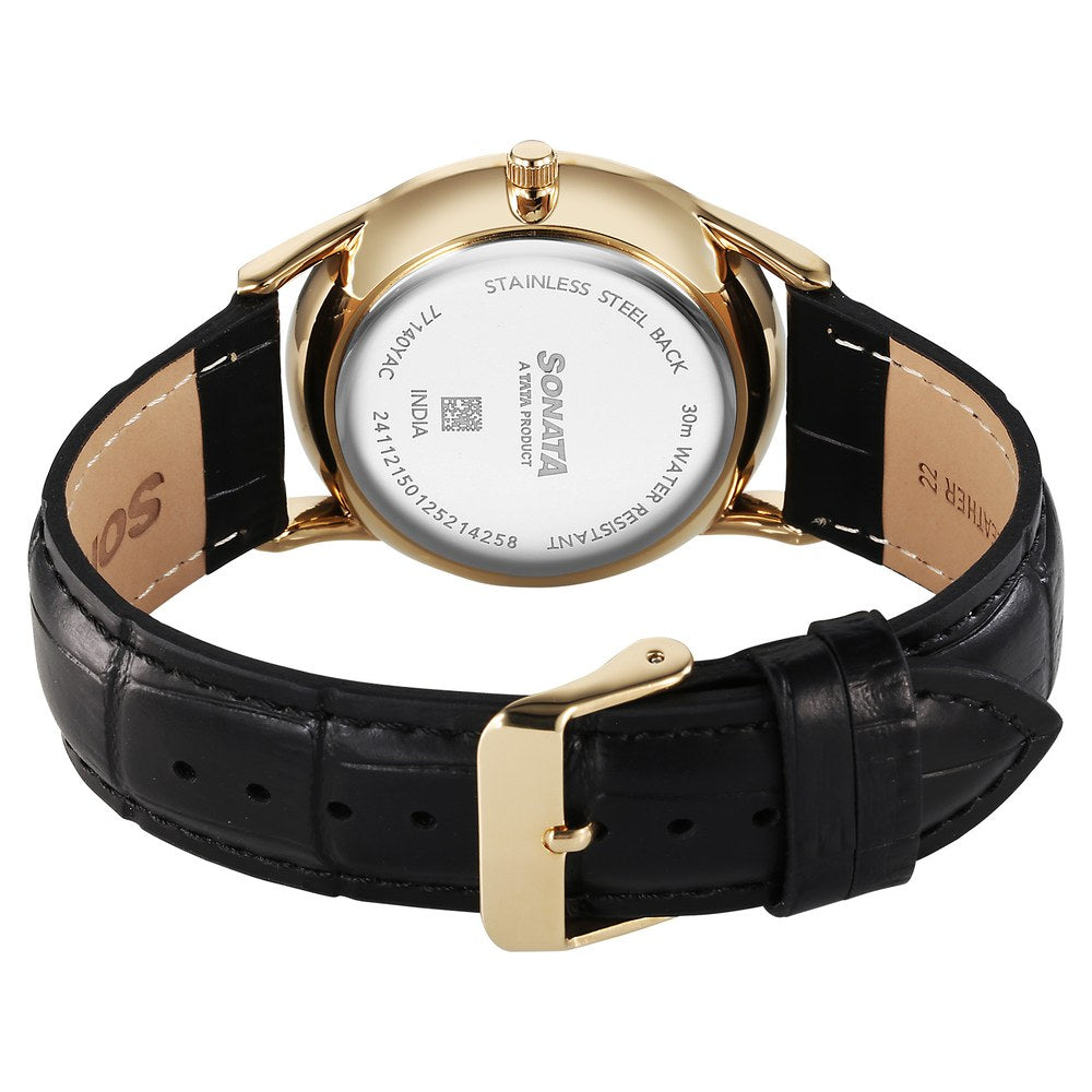 Sonata Eternia Quartz Analog Maroon Dial Leather Strap Watch For Men image 5