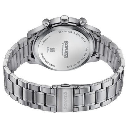 Sonata Wedding Edit Quartz Multifunction Silver Dial Stainless Steel Strap Watch For Men image 6
