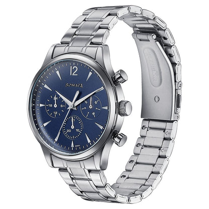 Sonata Wedding Edit Quartz Multifunction Blue Dial Stainless Steel Strap Watch For Men Style NU77146SM02 image 4