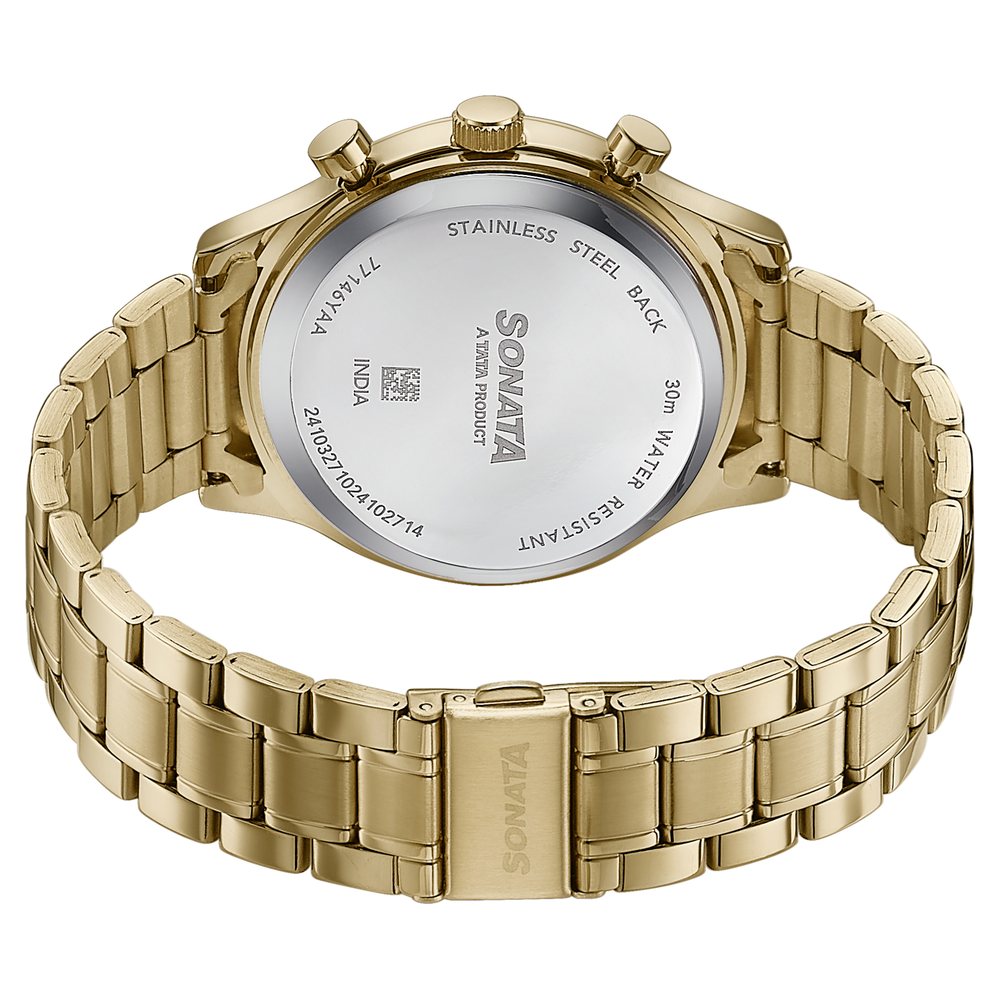 Sonata Wedding Edit Quartz Multifunction Green Dial Stainless Steel Strap Watch For Men image 6