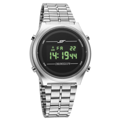 Sonata SF CirQle Digital Dial Silver Stainless Steel Strap Watch For Men image 2