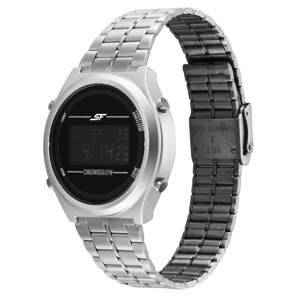 Sonata SF CirQle Digital Dial Silver Stainless Steel Strap Watch For Men image 3