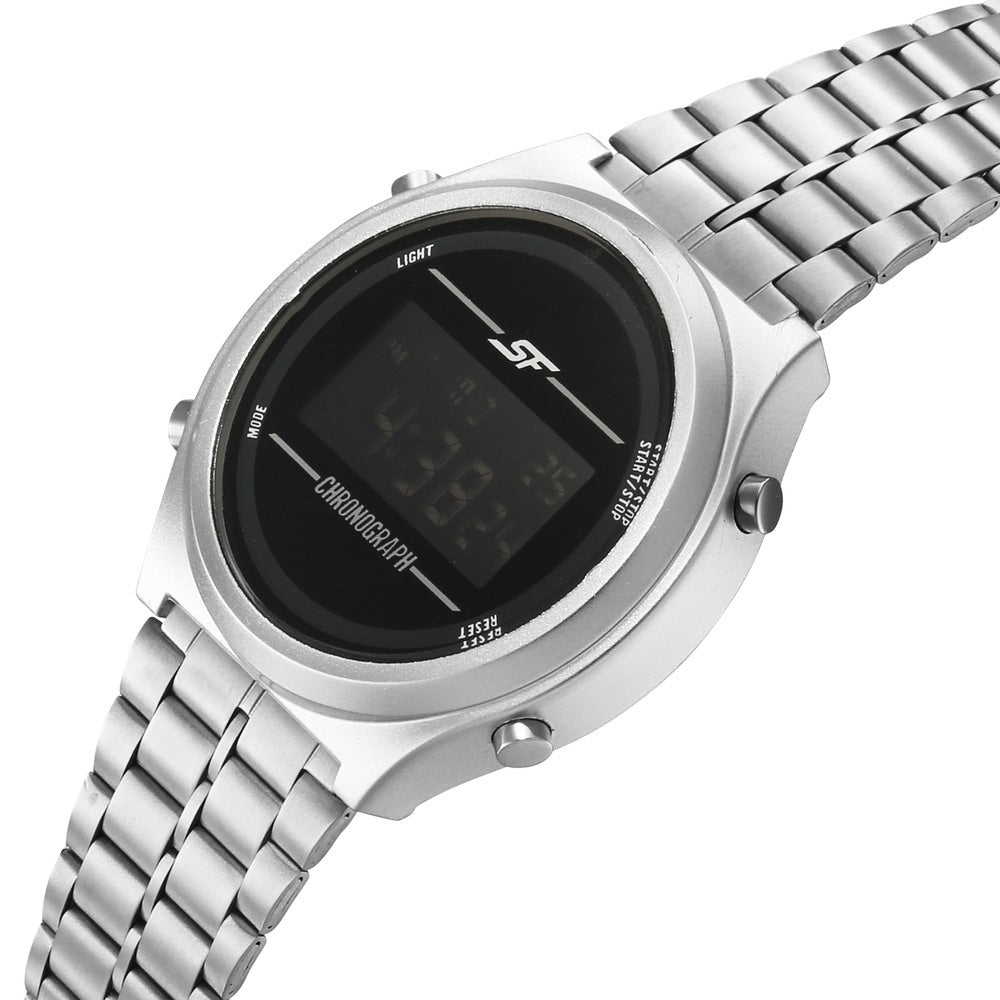 Sonata SF CirQle Digital Dial Silver Stainless Steel Strap Watch For Men image 4