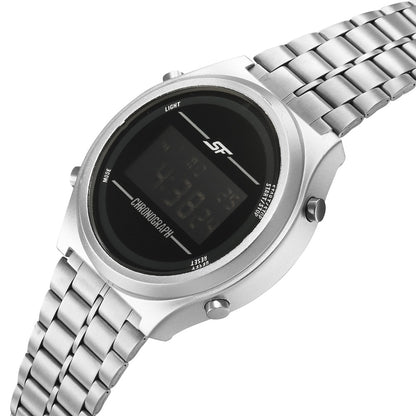 Sonata SF CirQle Digital Dial Silver Stainless Steel Strap Watch For Men image 4