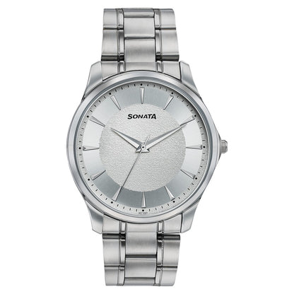 Sonata Traditional Essentials Silver Dial Stainless Steel Strap Watch image 1
