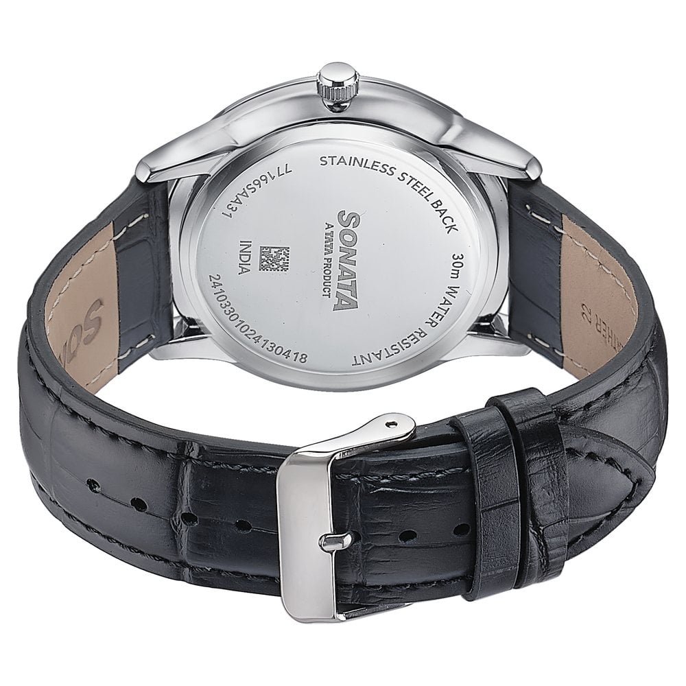 Sonata Wedding Edit Quartz Analog with Date Green Dial Leather Strap Watch For Men image 6