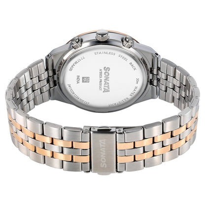 Sonata Eternia Quartz Multifunction Silver Dial Metal Strap Watch For Men image 5