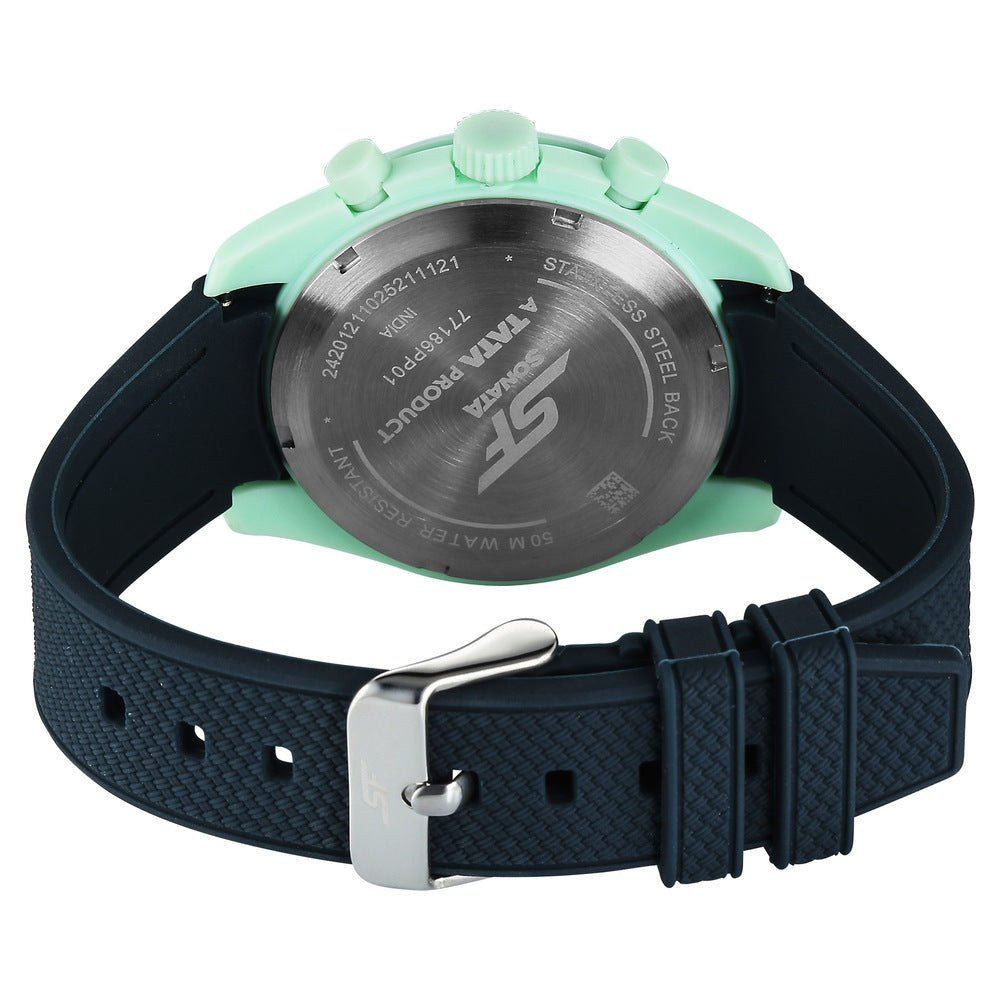 Sonata SF Genesis Bold Chronograph Watch for Men with Blue Strap image 5