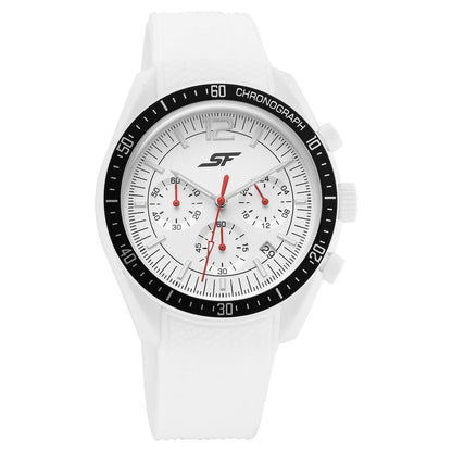 Sonata SF Genesis Bold Chronograph Watch for Men with White strap image 1