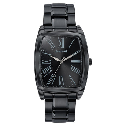 Sonata Ascent Black Tonneau Watch for Men image 1