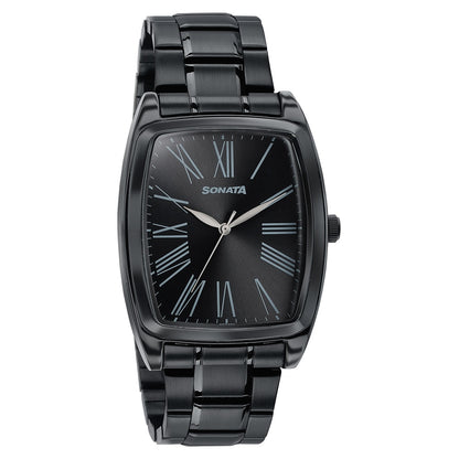 Sonata Ascent Black Tonneau Watch for Men image 2