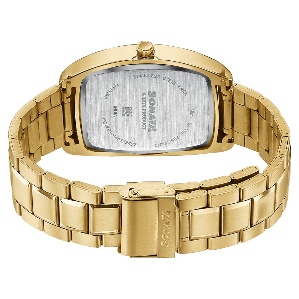 Sonata Ascent Gold Tonneau Watch for Men image 6