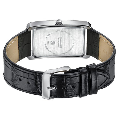 Sonata Ascent White Rectangular Watch with Leather Strap image 6
