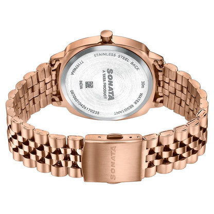 Sonata Vector Blue Dial Rose Gold Tone Bracelet Watch for Men image 7