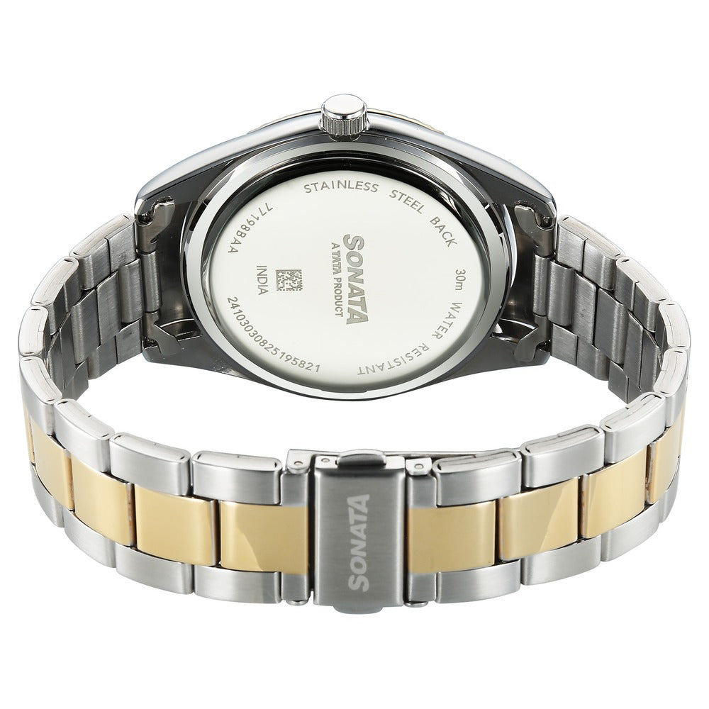 Sonata Festive Quartz Analog with Date Teal Dial Metal Strap Watch For Men image 5