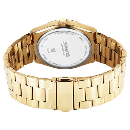 Sonata Festive Quartz Analog Silver Dial Metal Strap Watch For Men Style 77202YM01 image 5