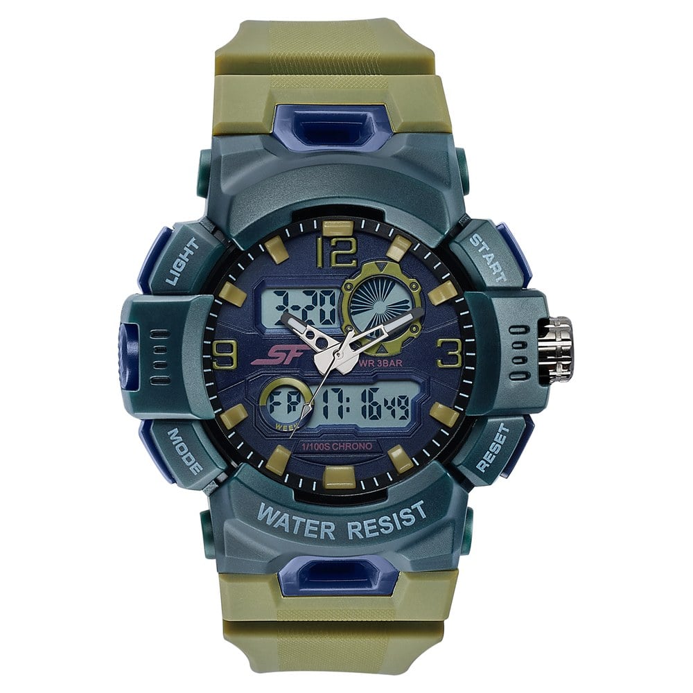 Sonata SF Ignite Jungle Olive Anadigi Watch image 1