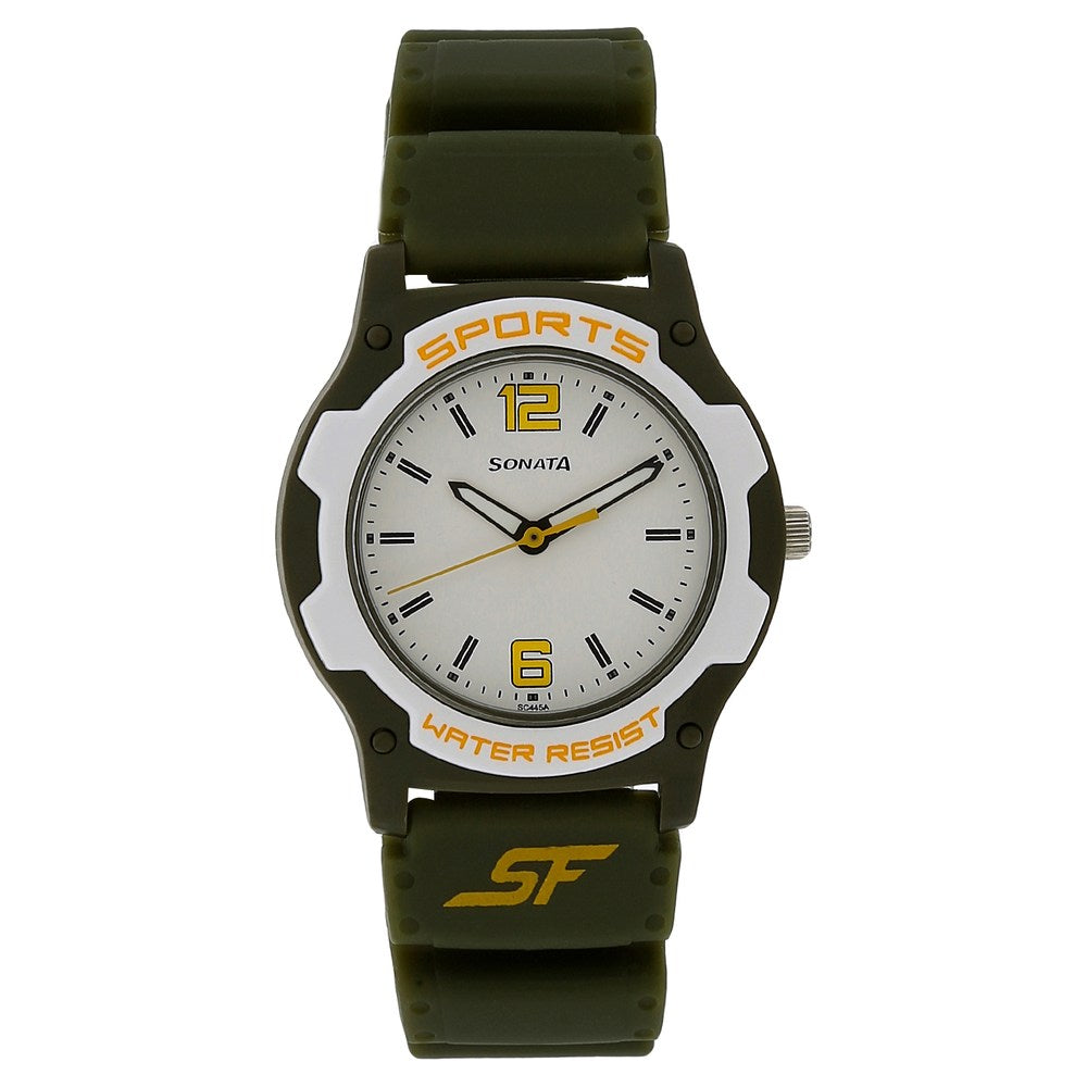 Sonata SF Quartz Analog White Dial Plastic Strap Watch for Men image 1