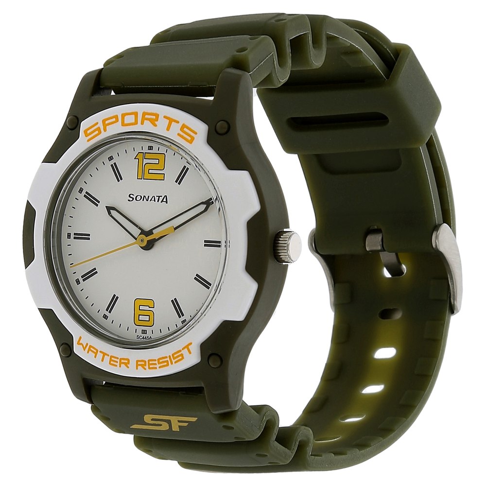 Sonata SF Quartz Analog White Dial Plastic Strap Watch for Men image 2