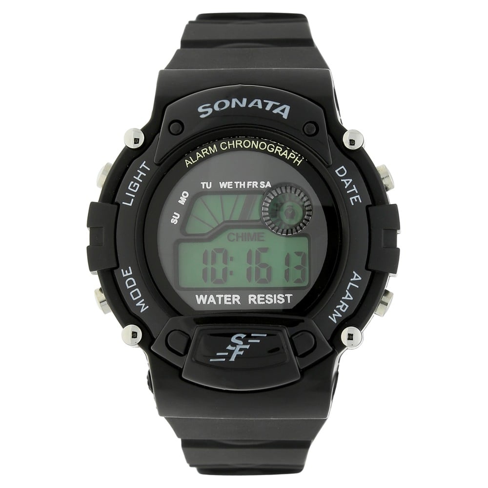 Sonata SF Digital Round Dial Plastic Strap Watch For Men image 1