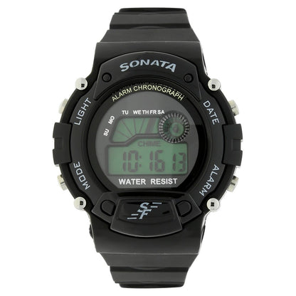Sonata SF Digital Round Dial Plastic Strap Watch For Men image 1