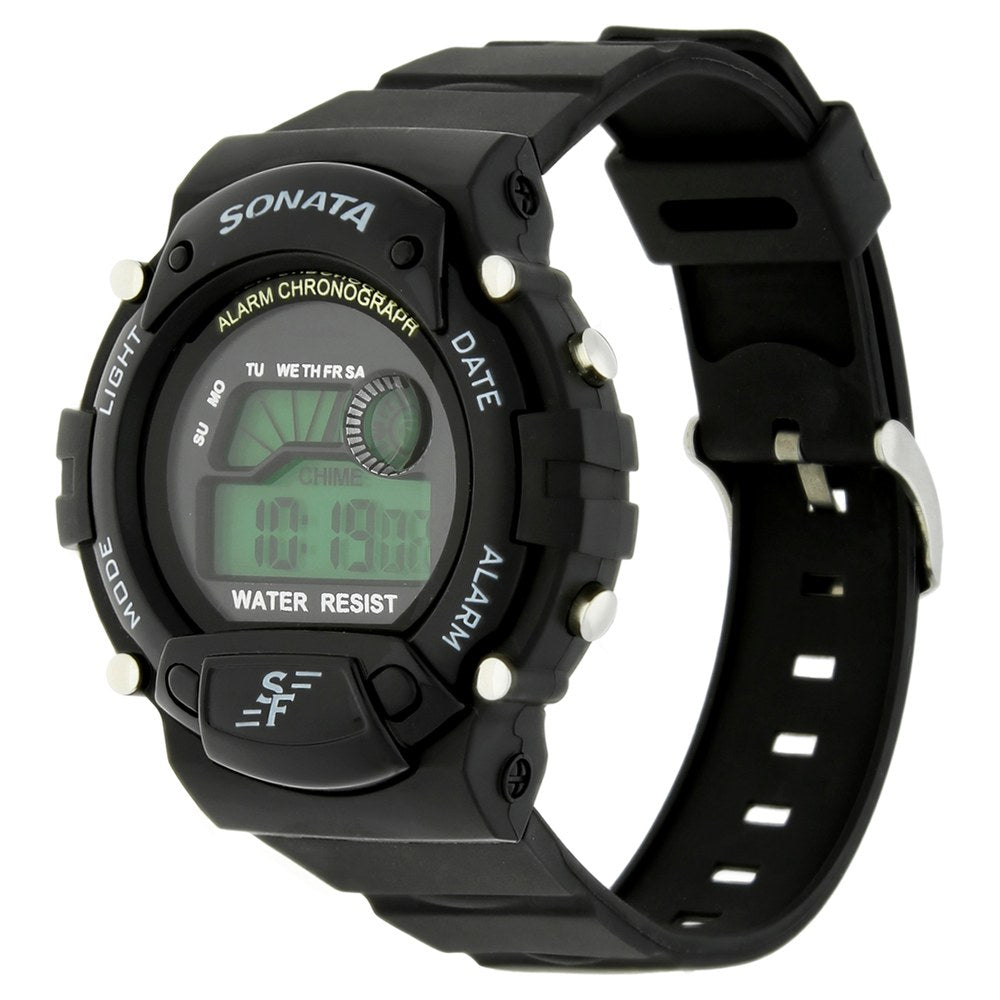 Sonata SF Digital Round Dial Plastic Strap Watch For Men image 2