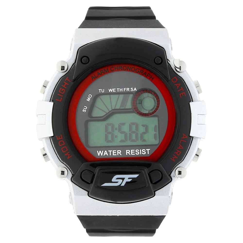 Sonata SF Digital Dial Black Plastic Strap Watch for Men image 1