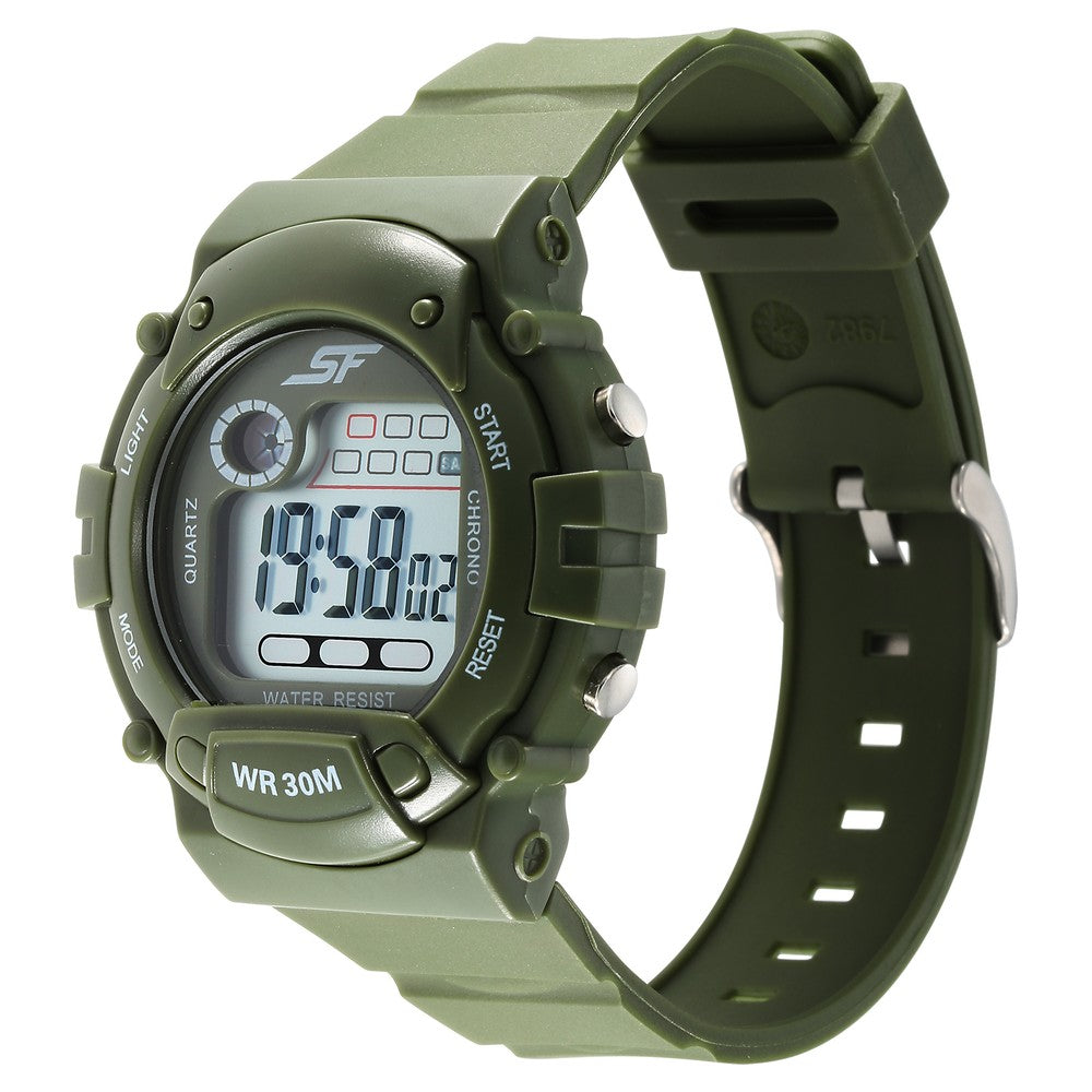 Sonata Digital Dial Green Plastic Strap Watch for Men image 2
