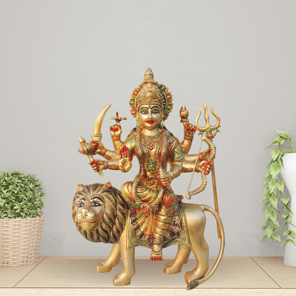 Brass Goddess Durga Superfine Idol 13.12Kg - PUSHMYCART