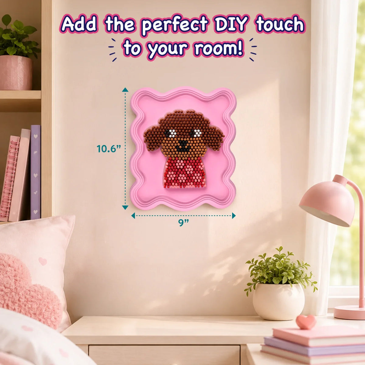 Skillmatics Stixels Puppy Wall Decor DIY 3D Pixel Art Kit Ages 7 and Up