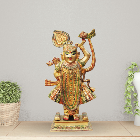 Brass Shreenathji Statue 8Kg - PUSHMYCART