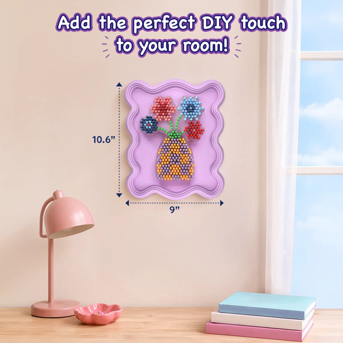 Skillmatics Stixels Flower Vase Wall Decor DIY 3D Pixel Art Kit Ages 7 and Up