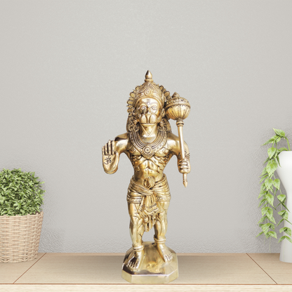 Brass Hanuman Ji Statue 5.32Kg - PUSHMYCART