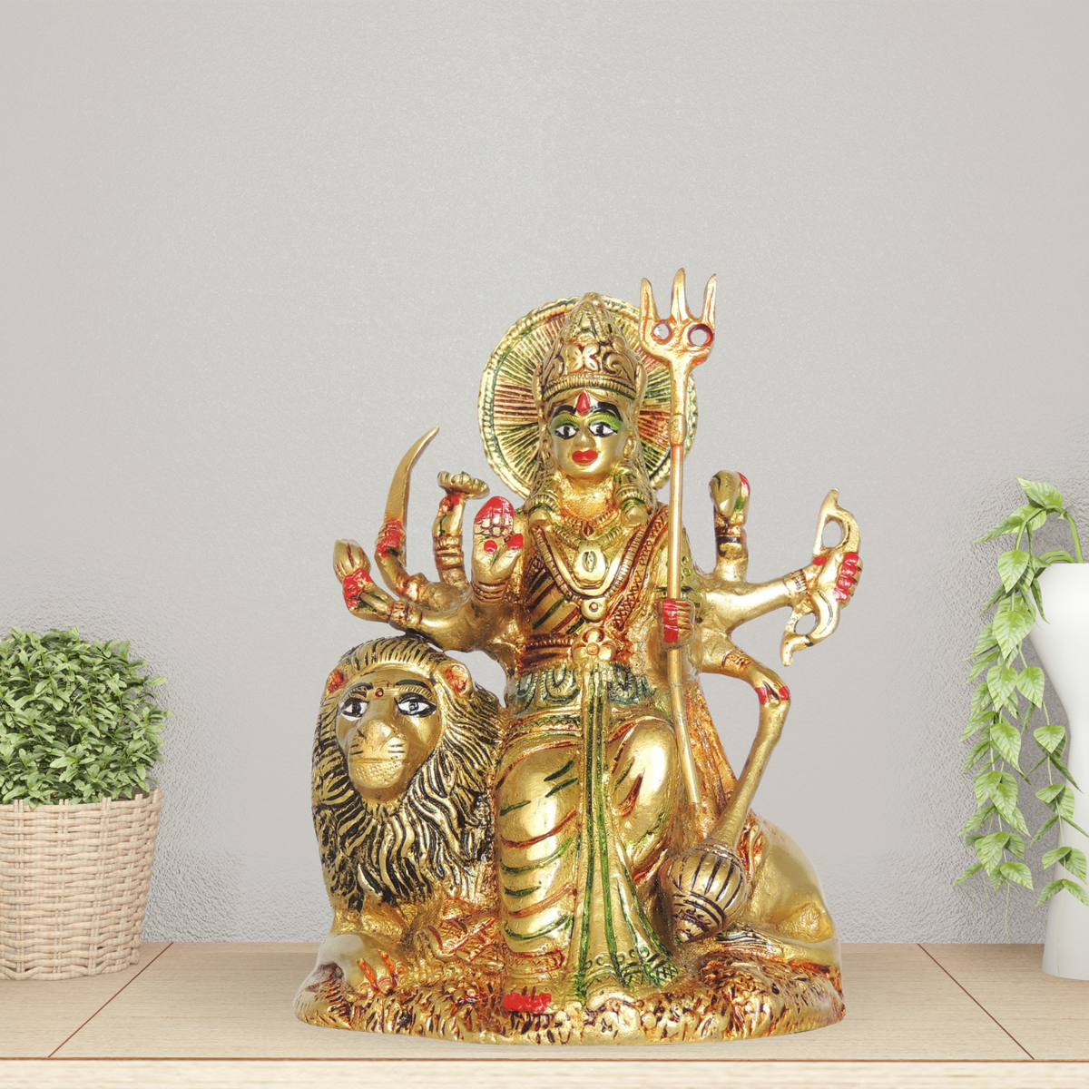Brass Goddess Durga Superfine Idol 1.36Kg - PUSHMYCART