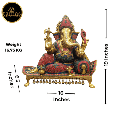 Tamas Brass Sofa Ganesha Statue - PUSHMYCART