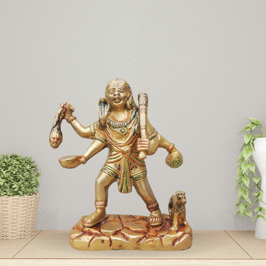 Brass Bhairav Baba Statue 1.435Kg - PUSHMYCART
