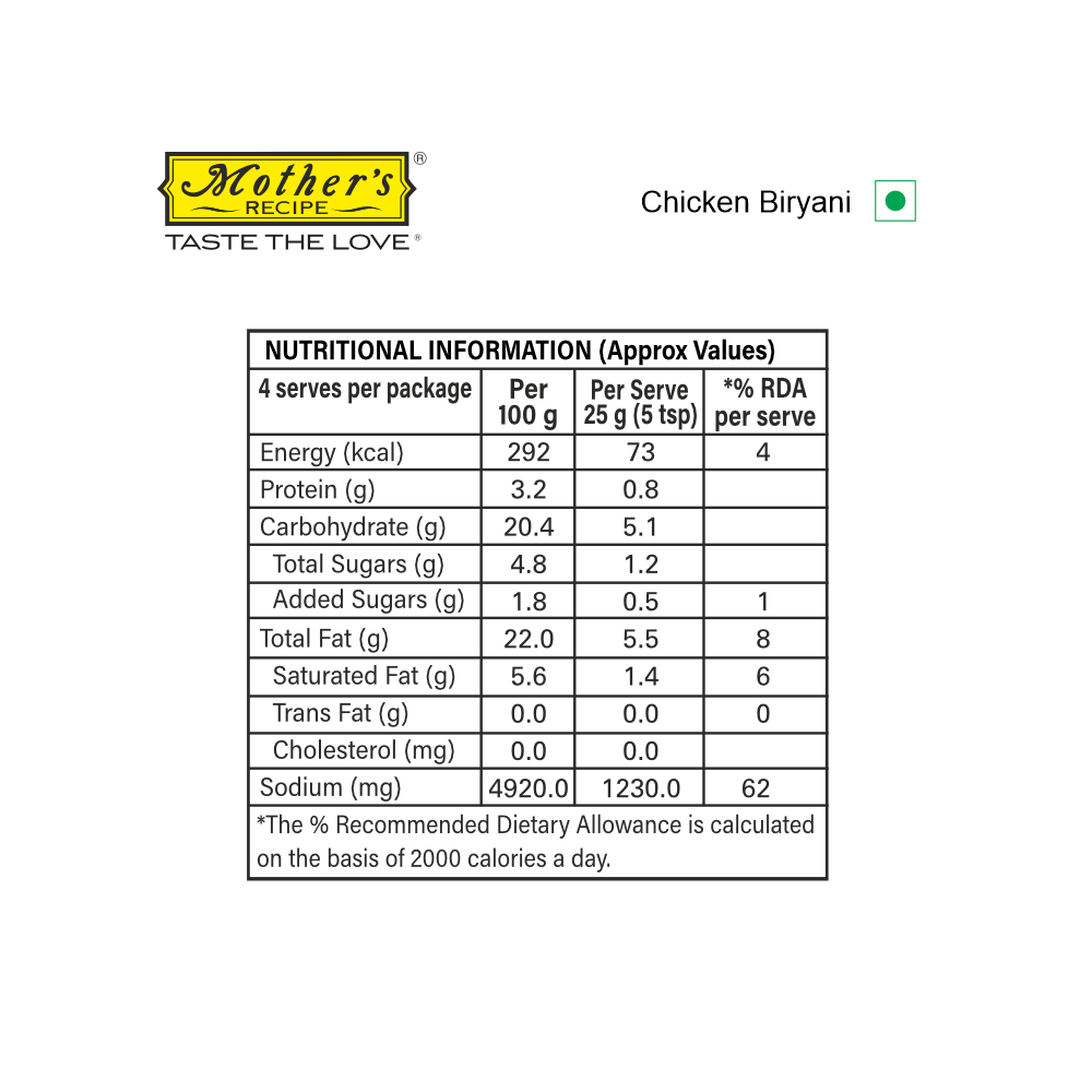 Mothers Recipe Chicken Biryani Mix