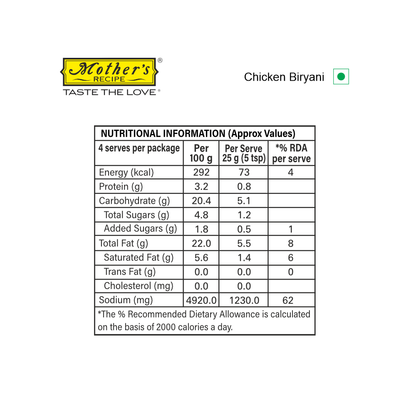 Mothers Recipe Chicken Biryani Mix