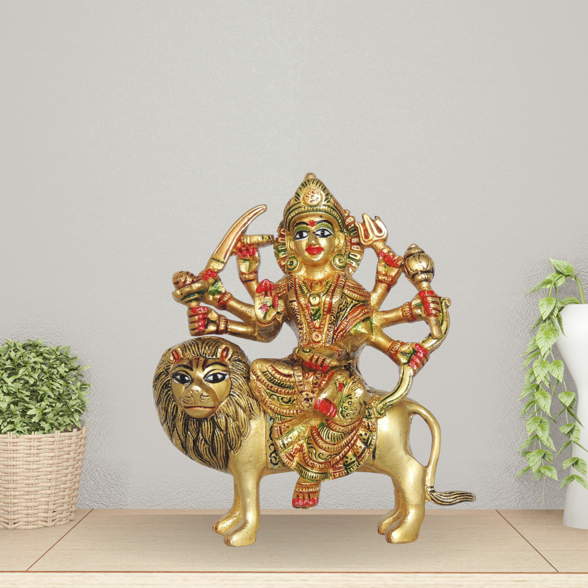 Brass Goddess Durga Superfine Idol 1.56Kg - PUSHMYCART