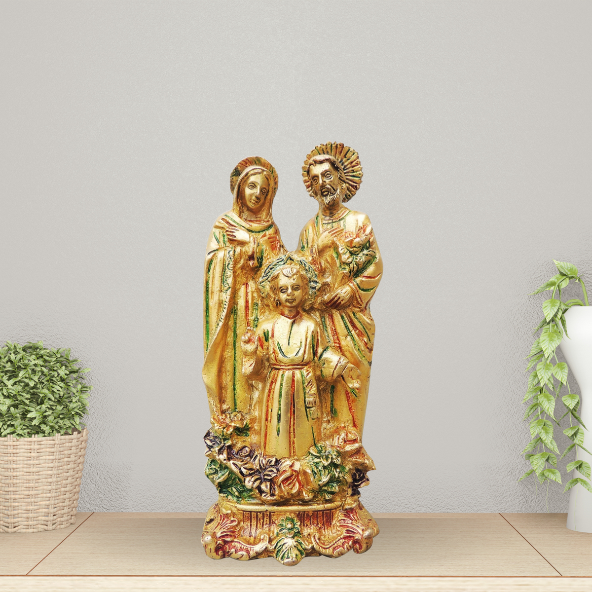 Brass Jesus Family Statue 1.39Kg - PUSHMYCART