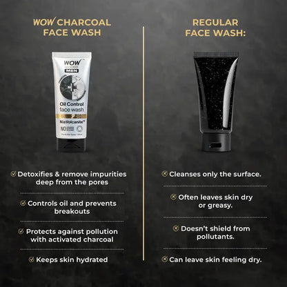 WoW Men Charcoal + Niacinamide Face Wash By Wow