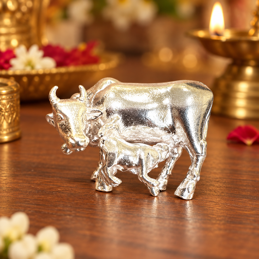 Pure Silver Cow and Calf Idols 19grams