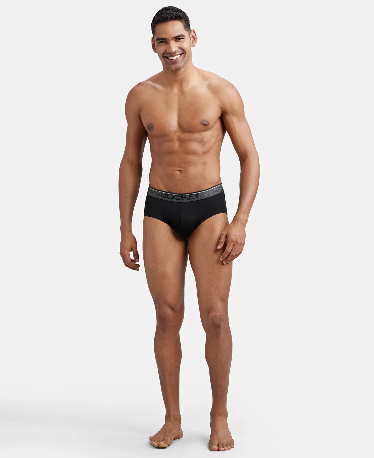 super combed cotton solid brief with ultrasoft waistband black 8037
