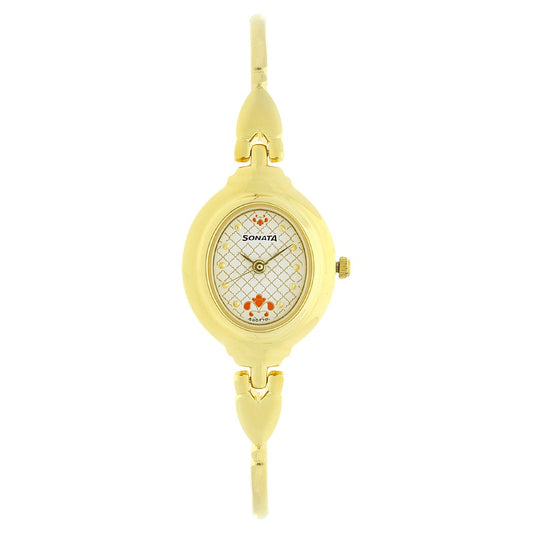 Sonata Quartz Analog White Dial Metal Strap Watch for Women Style NU8092YM01 image 1