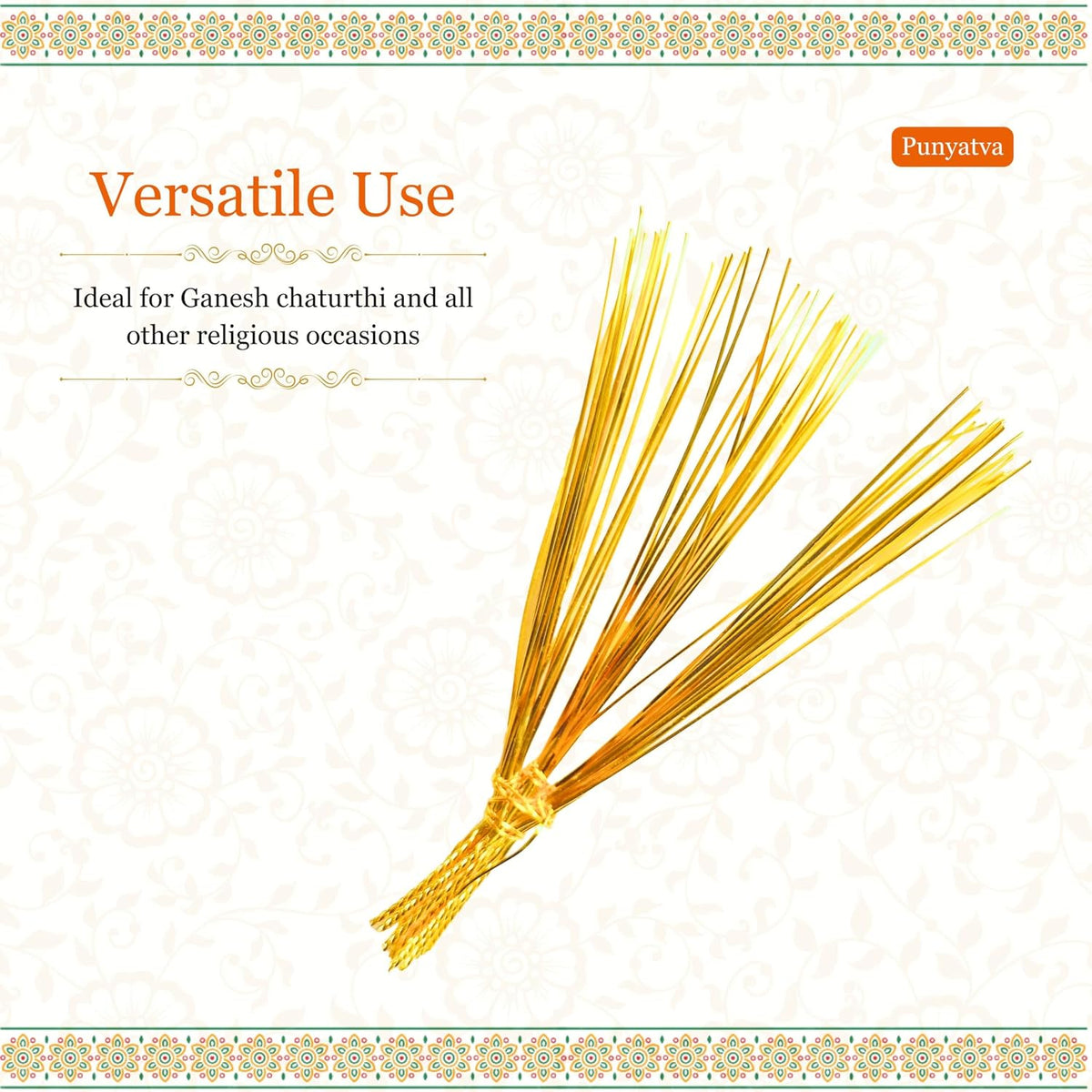 Durva Grass for Ganpati Pooja (Gold Finish) - image 2