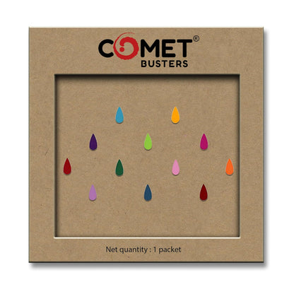 Comet Busters Tear Drop Shaped Velvet Multicolor Bindi