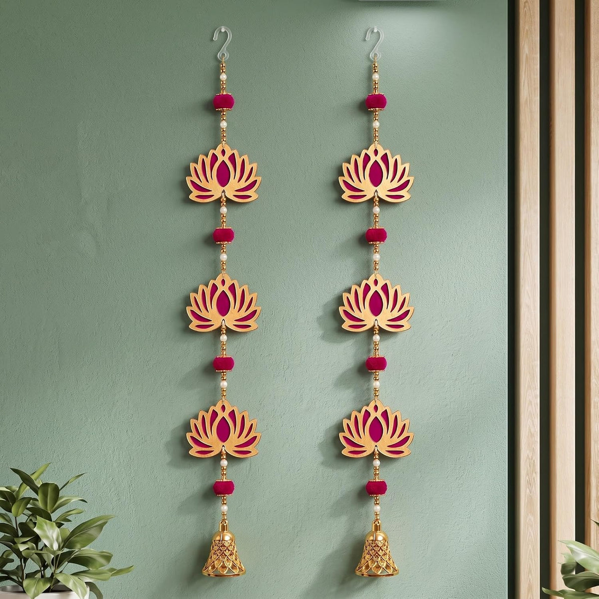 Jeevan Handicraft Jhumki Bell Lotus Hanging Pair 30 Inch