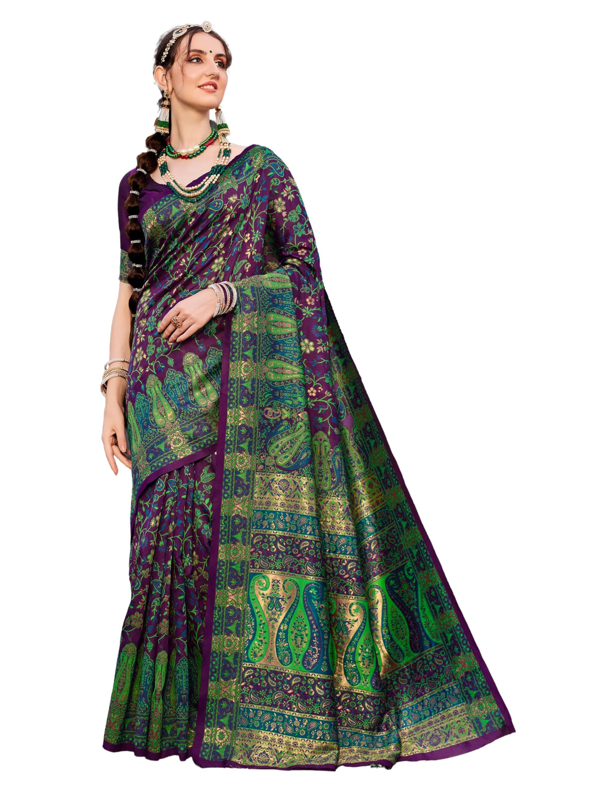 Vasthrlay Brown Ethnic Traditional Saree for festive ethnic occasions