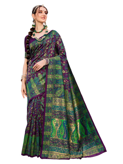 Vasthrlay Brown Ethnic Traditional Saree for festive ethnic occasions